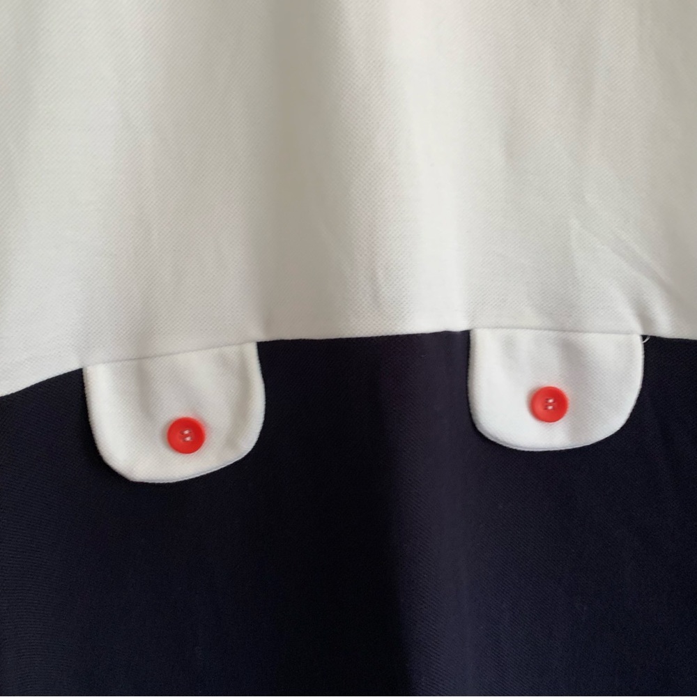 bella bliss White and Navy Kids Dress with Red Accents sz 6 - Picture 2 of 5